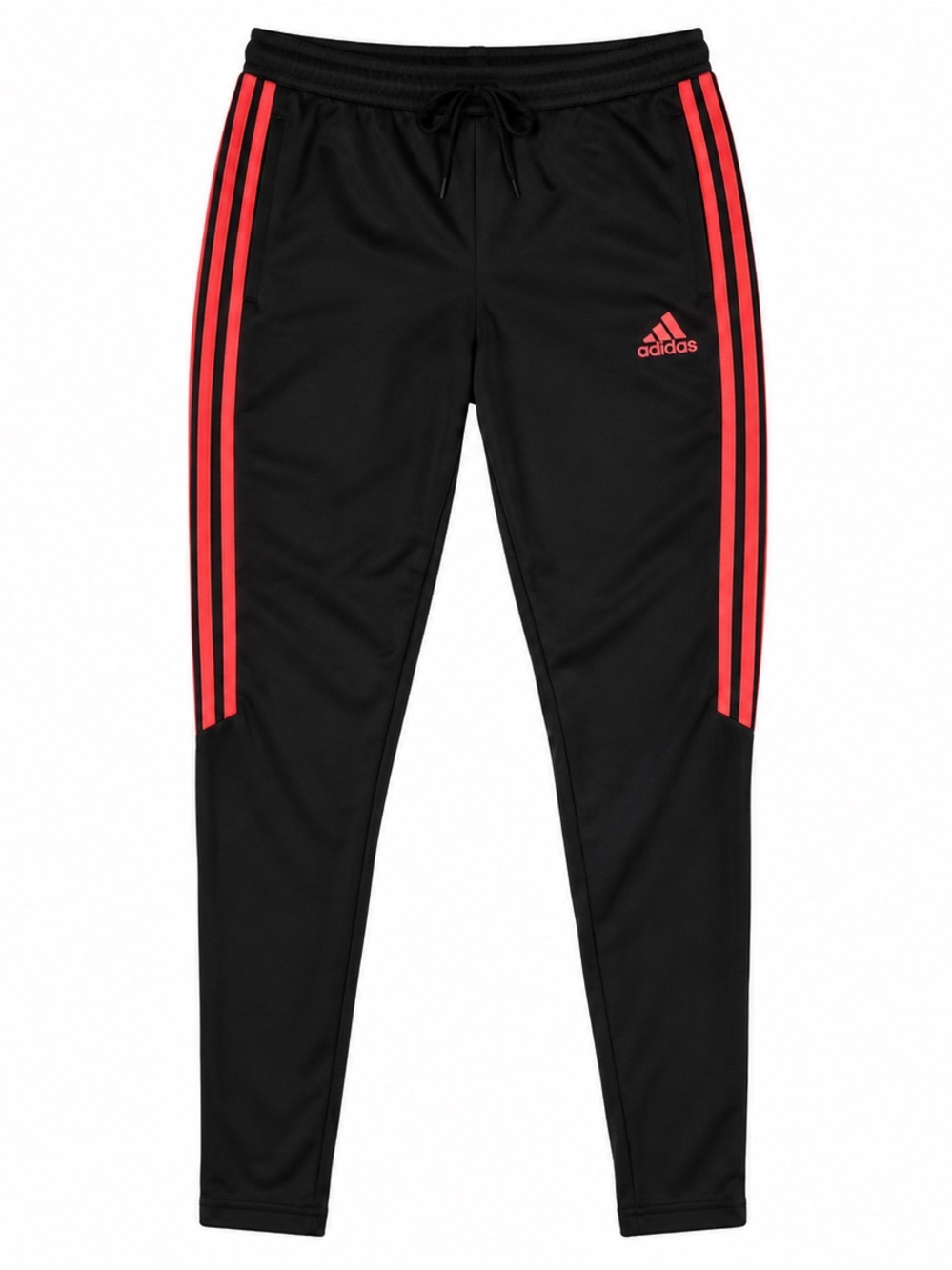 adidas Black Track Pants with Red Stripe Detailing